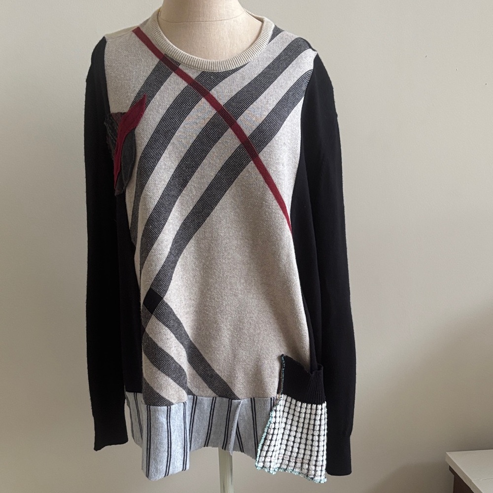 Catherine Doll Re-Worked Re-Imagined Patch Tunic Sweater